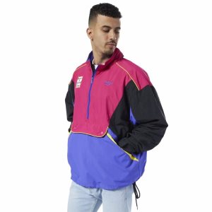 Bluza Męskie Reebok Classic Vector Have a Good Time Anorak Czarne/Różowe/Fioletowe PL 31VNDKG